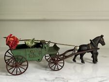 Used, Vintage Heavy Kenton Toy Cast iron Horse Drawn Green Wagon Marked 14.5” for sale  Shipping to South Africa
