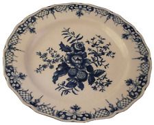 Prato de jantar inglês antigo Worcester 18ºC porcelana azul branco Inglaterra comprar usado  Enviando para Brazil