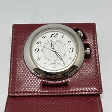 Relógio de viagem Montblanc estojo de couro paládio vermelho fabricado na Suíça 7056 comprar usado  Enviando para Brazil