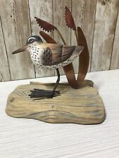 Escultura tallada de pájaro de madera y metal en tono cobre 6"" envío gratuito segunda mano  Embacar hacia Mexico