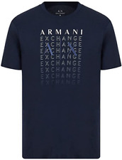Usado, Camiseta masculina ARMANI EXCHANGE manga curta logotipo repetido, azul marinho [XS] comprar usado  Enviando para Brazil