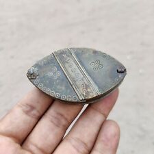 19c Vintage Handmade Carved Oval Shape Brass Box Keeping Small Weight Mercantile for sale  Shipping to South Africa