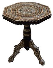 Vintage Morocco Pedestal Side Table, Mother of Pearl Inlaid Coffee Table for sale  Shipping to South Africa