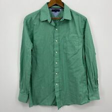 Camisa masculina Tommy Hilfiger manga longa botão 16 verde slim fit listrada colarinho comprar usado  Enviando para Brazil