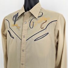 Camisa occidental bordada vintage Rio Grande para hombre DALLAS talla mediana a presión segunda mano  Embacar hacia Argentina