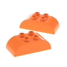 2x Lego Duplo Roof Tile 2x4 Orange Building Brick Double Curved 4659508 98223, used for sale  Shipping to South Africa