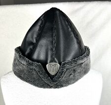 black leather pouffe for sale  CROYDON