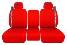 Fundas de asiento delanteras se adaptan 99-06 Chevy Silverado 40-20-40 rojo con punta de diamante segunda mano  Embacar hacia Argentina