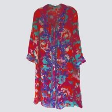 Vestido Camisa SOFT SURROUNDINGS Garden Path Vibrante Multicolorido Botão para Baixo 1X Plus comprar usado  Enviando para Brazil