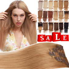 CLEARANCE 100% Human Hair Clip in Remy Hair Extensions Full Head Seamless Blonde for sale  Shipping to South Africa