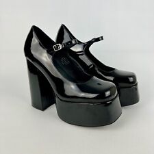 Jeffrey Campbell Womens Mary J Black Patent Leather Platform Pumps size 8.5, used for sale  Shipping to South Africa