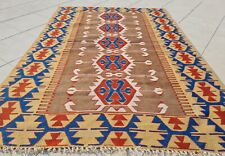 Used, Authentic Hand Knotted Vintage Turkish Kilim Kilm Wool Area Rug 5.3 x 3.8 Ft for sale  Shipping to South Africa