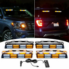 4PCS 16-LED Car Strobe Light Emergency Flash Windshield Warning Lamp Amber/White, used for sale  Shipping to South Africa