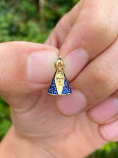 Medalha Pingente de Nossa Senhora de Aparecida Foleada Ouro Nossa Senhora Aparecida comprar usado  Enviando para Brazil