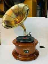 Gramófono de latón gramófono vintage grabadora de vinilo reproductor de cuerda para decoración, usado segunda mano  Embacar hacia Argentina