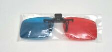 1 Pair clip on flip up Red/Blue 3D, clips on to prescription glasses specs. for sale  Shipping to South Africa