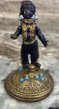 Used, Blackamoor Pen Holder Stand Turquoises Rhinestone Florenza FILIGREE Gold Ormolu for sale  Shipping to South Africa