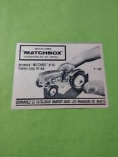 Publicite matchbox tracteur d'occasion  Contres