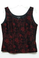 Blusa regata Kasper preta e vermelha floral totalmente forrada com zíper lateral tamanho 10 comprar usado  Enviando para Brazil