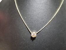 Pingente deslizante de diamante redondo 14K YG 0,35 ct com CORRENTE 13" DE COMPRIMENTO 3,17 gr (AI-1782), usado comprar usado  Enviando para Brazil