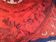 Vtg Souvenir Silk Scarf Xijiang China Silk Road Muslim Uyghurs Turkistan for sale  Shipping to South Africa