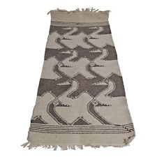 Tapete têxtil Equador lã pendurado na parede tecido guindaste franja pássaro bege natural cinza comprar usado  Enviando para Brazil