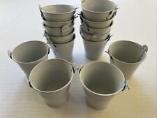 Usado, Lote de 14 mini baldes de metal brancos vasos de flores festa, casamento, chuveiro favor comprar usado  Enviando para Brazil