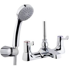 Ebb + Flo Contract Deck Mounted Lever Bath Taps With Shower Mixer - Chrome, used for sale  Shipping to South Africa