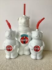 Garrafa de água vintage Natal Coca-Cola urso polar família canudos sippy comprar usado  Enviando para Brazil