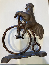 Estatueta de bicicleta vintage 8,75" galo de metal em roda alta estátua arte escultura, usado comprar usado  Enviando para Brazil