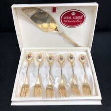 Royal Albert Cake Forks Server Old Country Roses Yellow Porcelain Slice -CP for sale  Shipping to South Africa