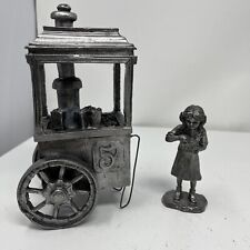 Used, Michael Ricker Popcorn Cart And Girl Eating Popcorn ~ Pewter for sale  Shipping to South Africa
