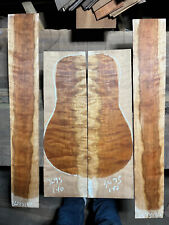 lindo conjunto de luthier de guitarra acolchoado encaracolado madeira de cereja salão costas e laterais comprar usado  Enviando para Brazil