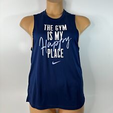 Nike Dri Fit Training Scoop Sleeve The Gym Is My Happy Place Azul Feminino Pequeno P comprar usado  Enviando para Brazil
