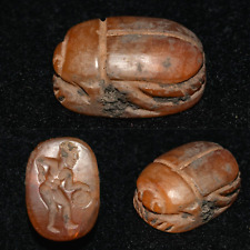 Escarabajo escarabajo cornalina egipcio antiguo período tardío alrededor de 664-332 a.C. segunda mano  Embacar hacia Argentina