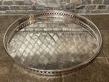 Vintage Style 14” Round Silverplate Tray Pretty Edge for sale  Shipping to South Africa