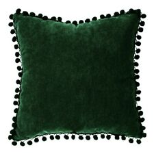 Poduszka dekoracyjna pompony boho aztec butelkowa zieleń Pillow green Pom poms na sprzedaż  PL