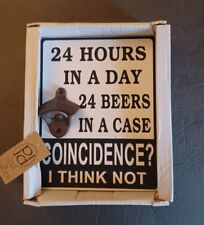 Letrero de barra de madera 24 horas al día 24 cervezas en caso de coincidencia? Abridor de botellas W  segunda mano  Embacar hacia Argentina