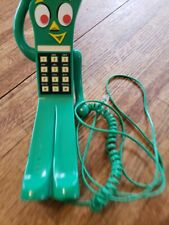 Vintage GUMBY PHONE Lewco Prema Toy Co Push Button Green Telephone RARE 1985 for sale  Shipping to South Africa