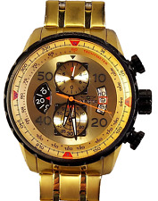 Invicta Aviator cronógrafo masculino mostrador dourado relógio de aço inoxidável dourado 17205 comprar usado  Enviando para Brazil