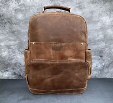 Mochila de couro Buffalo bolsa de ombro 15" mochila laptop escritório bolsas escolares, usado comprar usado  Enviando para Brazil