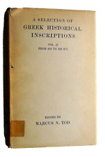 GREEK HISTORICAL INSCRIPTIONS VOL. II MARCUS TOD (HB OXFORD CLARENDON PRESS 1950 comprar usado  Enviando para Brazil