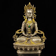 Used, 8.3 inch Tibetan Buddhist holy relic, Old Bronze Gilded Carved Longevity Buddha for sale  Shipping to South Africa