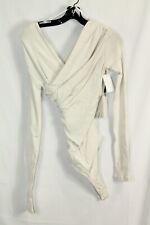 Body feminino Goldsign branco manga longa franzido #M $74 comprar usado  Enviando para Brazil