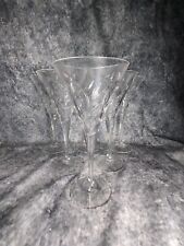 Set Of 6 Tall Crystal Cocktail Coupe Toasting Glasses Stemmed Leaf Pattern  for sale  Shipping to South Africa