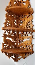 15.5" Wooden Wall Corner Shelves Laser Carved Birds 4" Shelves, used for sale  Shipping to South Africa