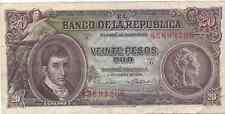 Billetes de Colombia  20 Pesos Oro 1965 Serie O  circulado Ref.762 segunda mano  Embacar hacia Argentina