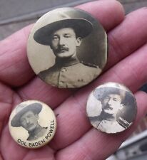 THREE BOER WAR PERIOD BADEN - POWELL CELLULOID TIN BADGES. for sale  Shipping to South Africa