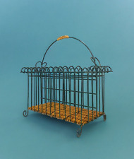 Wicker Rattan Iron Green Rustic Country Magazine Holder for sale  Shipping to South Africa