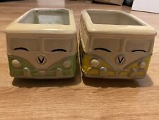 2 x VW Camper Van Planter Garden Plant Flower Seed Herb Pots Slit Screen, used for sale  Shipping to South Africa